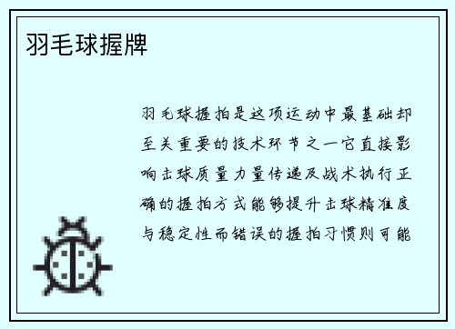 羽毛球握牌